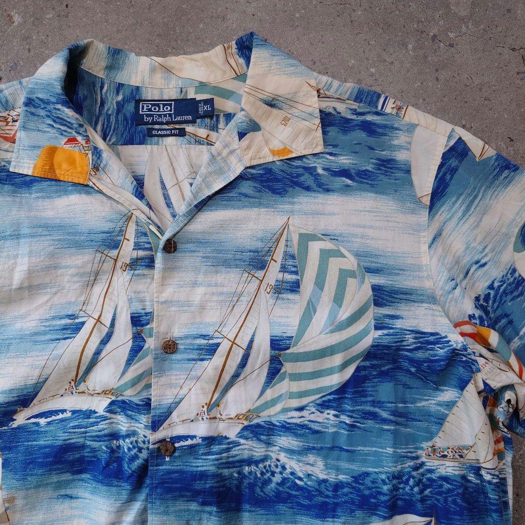 90s polo cotton ALOHA sailer print XL