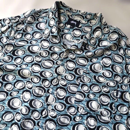 STUSSY ALOHA atomic pattern rayon L
