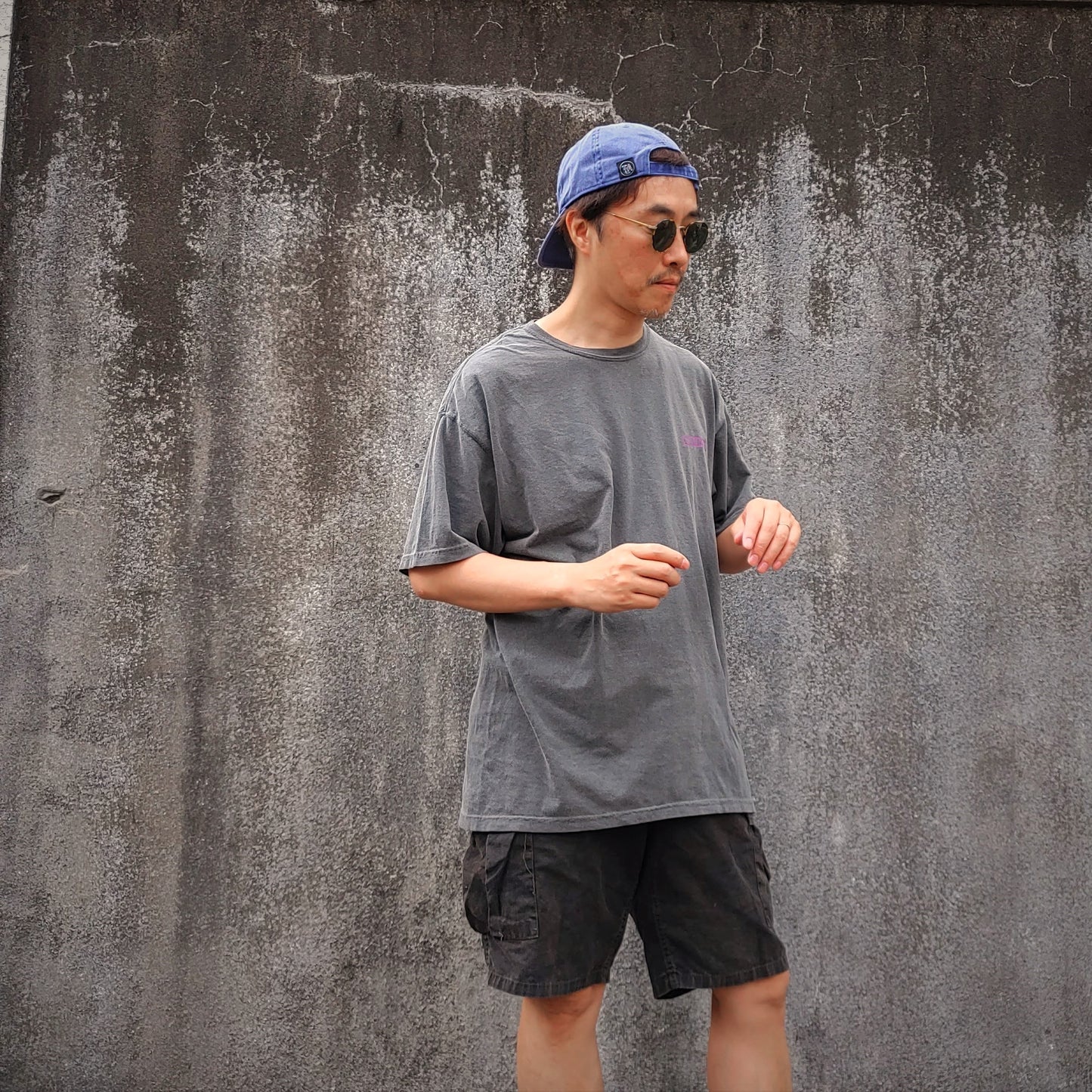 TAHOE Garment dye LOGO CAP Blue