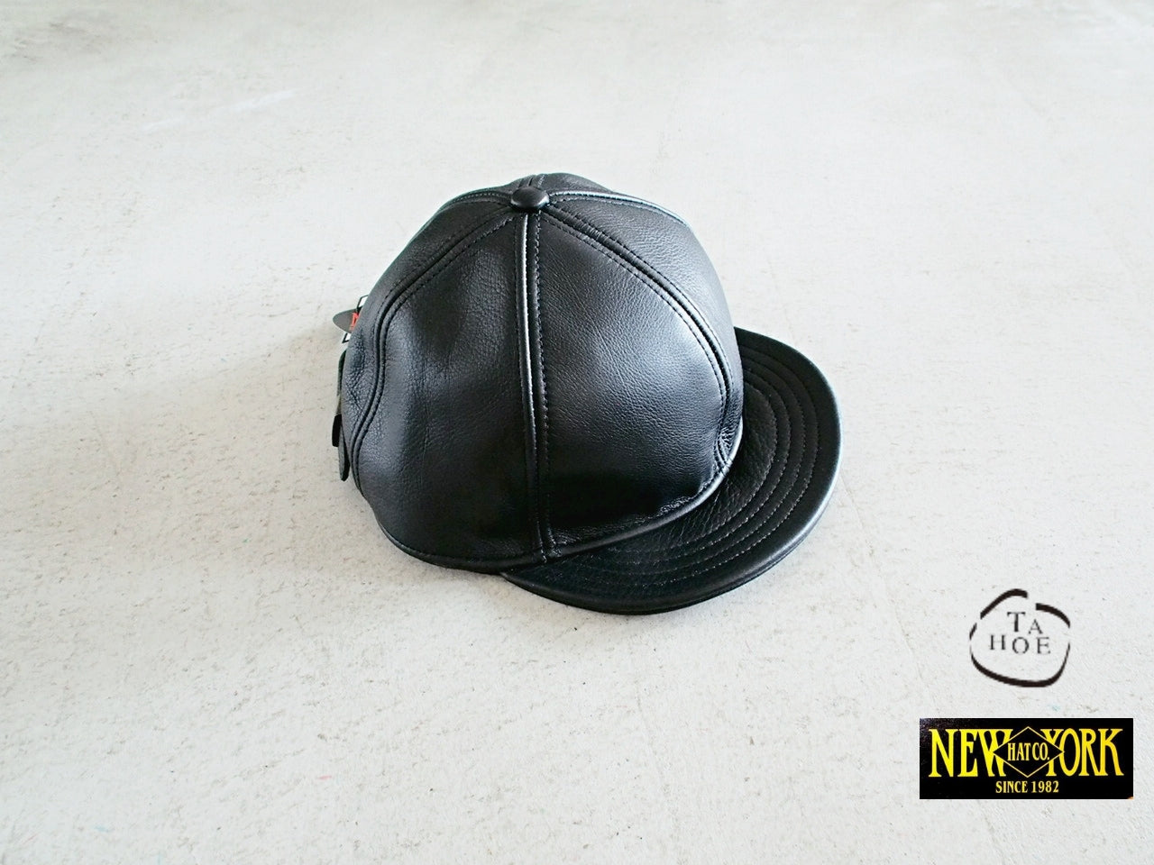 TAHOE×NEWYORK HAT ニューヨークハット 別注 レザーキャップ ベースボールキャップ BB CAP ショートブリム フリップキャップ