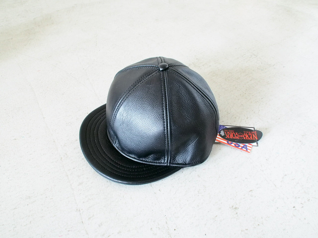 TAHOE×NEWYORK HAT ニューヨークハット 別注 レザーキャップ ベースボールキャップ BB CAP ショートブリム フリップキャップ