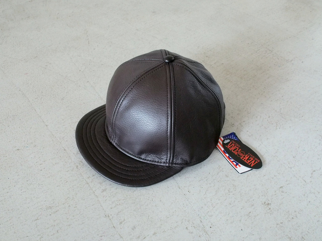 TAHOE×NEWYORK HAT ニューヨークハット 別注 レザーキャップ ベースボールキャップ BB CAP ショートブリム フリップキャップ