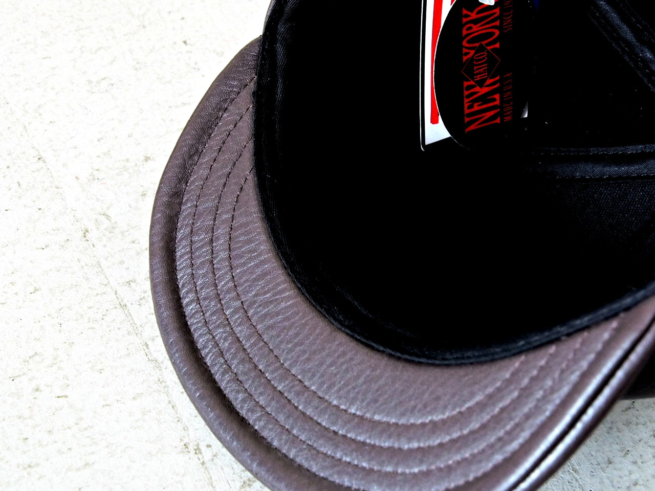 TAHOE×NEWYORK HAT ニューヨークハット 別注 レザーキャップ ベースボールキャップ BB CAP ショートブリム フリップキャップ