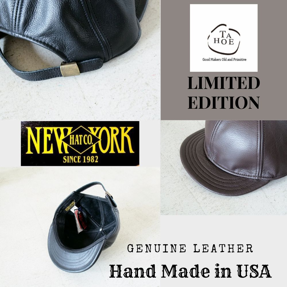 TAHOE×NEWYORK HAT ニューヨークハット 別注 レザーキャップ ベースボールキャップ BB CAP ショートブリム フリップキャップ