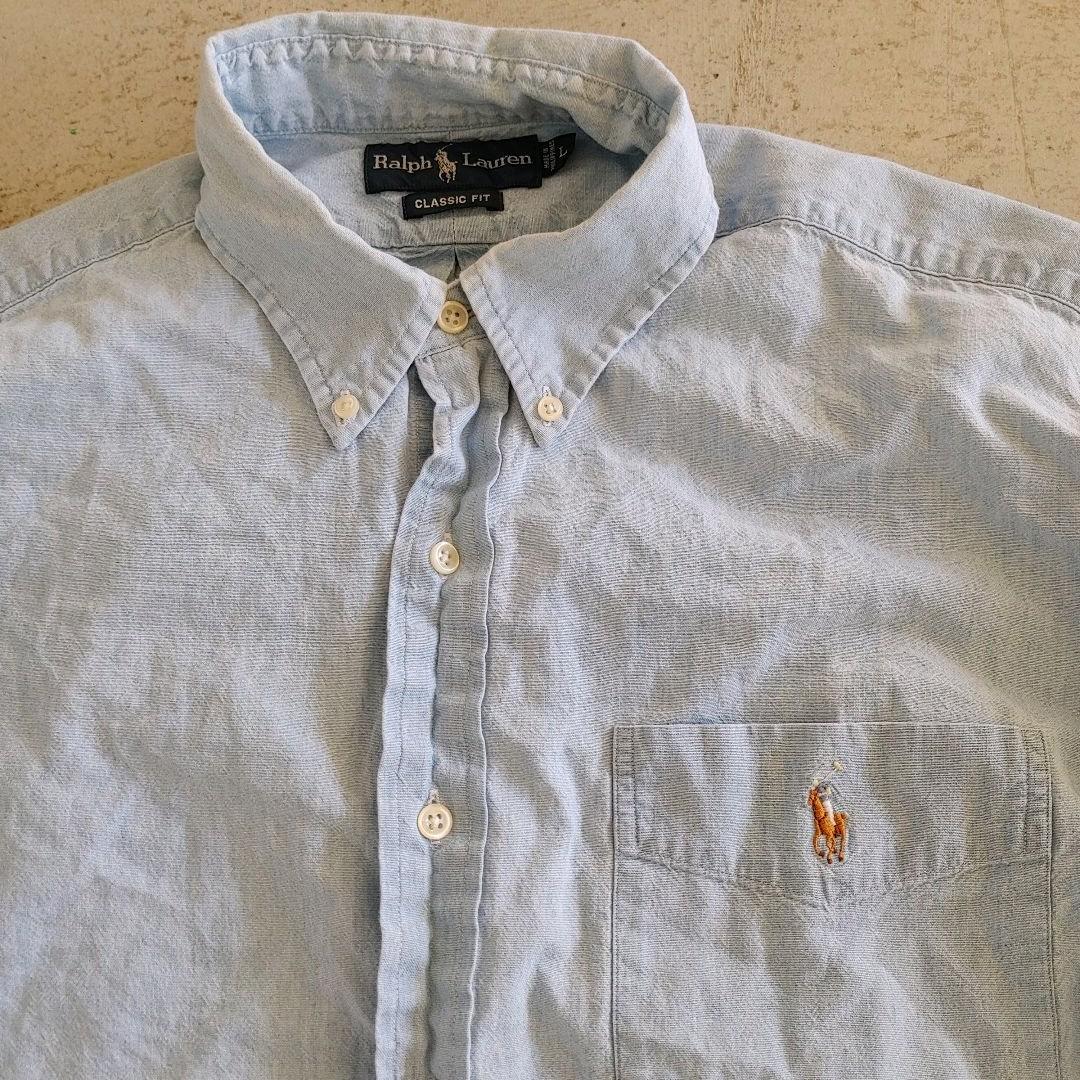 polo ralphlauren chambray shirts L ポロラルフローレン シャンブレーシャツ デニムシャツ L