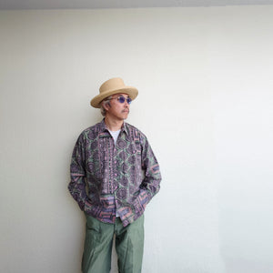 ETON batik print  shirts XLバティックプリント　総柄 長袖シャツ　XL エスニック柄