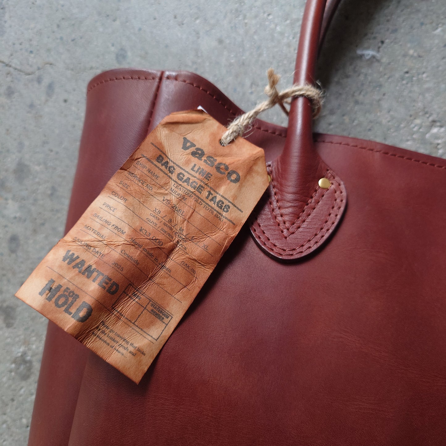 VASCO LEATHER OLD TOTE BAG-LARGE ヴァスコ　レザートートバッグ