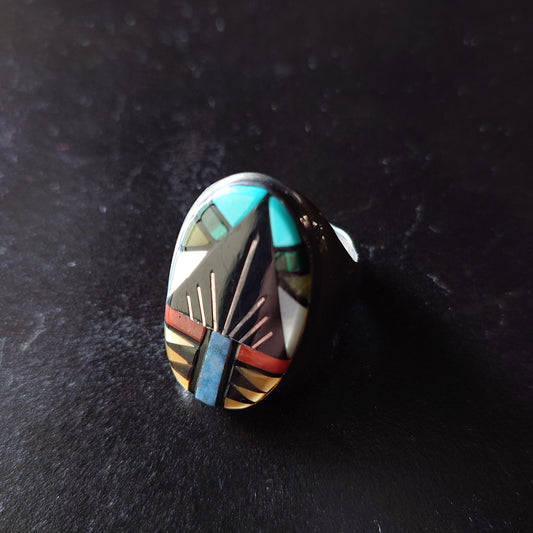 ZUNI old Large silver ring #23