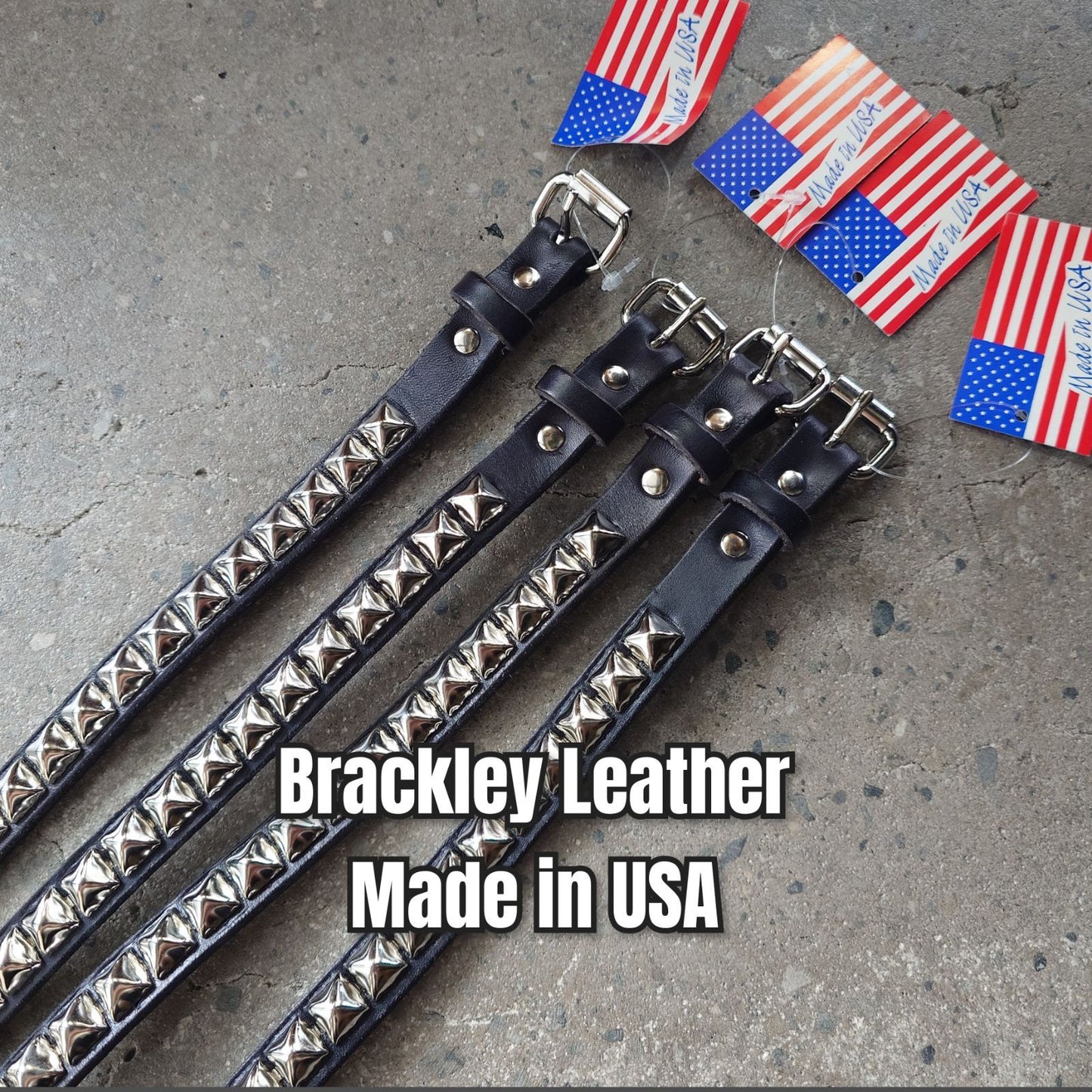 Brackney Leather 1ROW STUDS BELT Made in USA