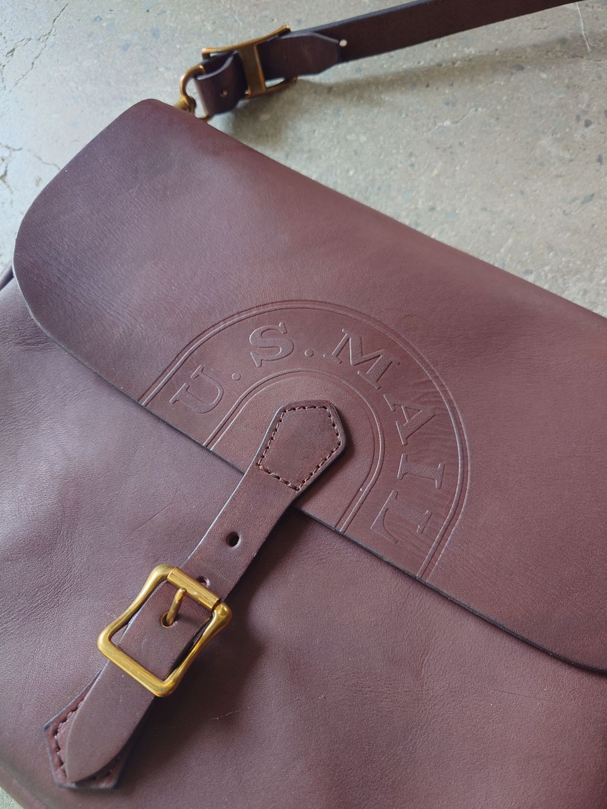 VASCO LEATHER POSTMAN SHOULDER BAG -REGULAR (USMAIL) 本革レザーショルダーバッグ　日本製ハンドメイド