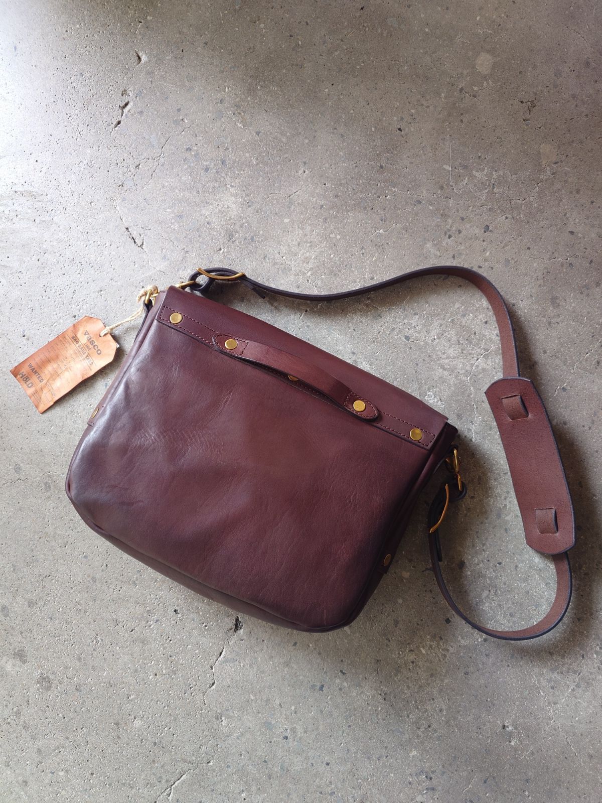 VASCO LEATHER POSTMAN SHOULDER BAG -REGULAR (USMAIL) 本革レザーショルダーバッグ　日本製ハンドメイド