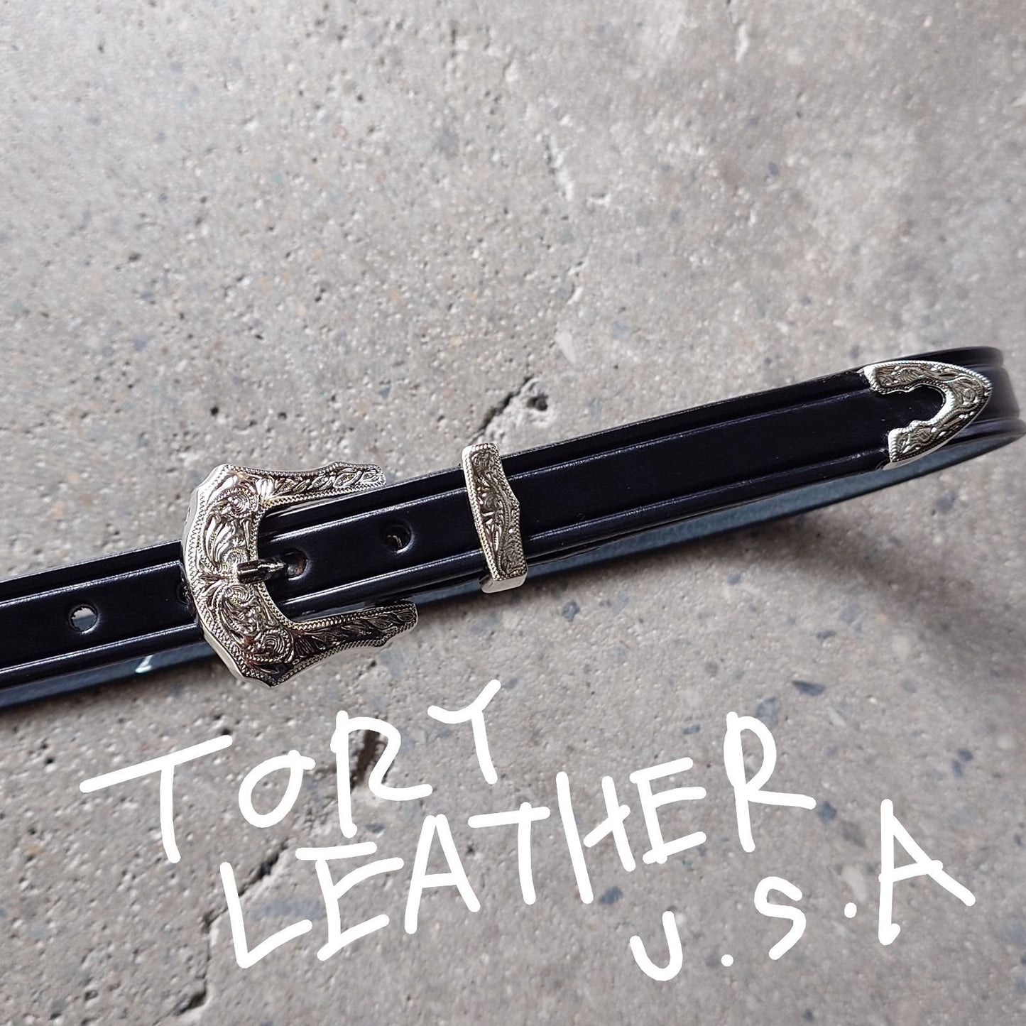 TORY LEATHER WESTERN BELT 2244 Made in USA トリーレザーナローベルト　ウエスタン　ブライドルレザー
