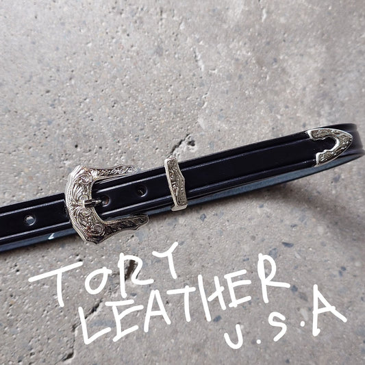 TORY LEATHER WESTERN BELT 2244 Made in USA トリーレザーナローベルト　ウエスタン　ブライドルレザー