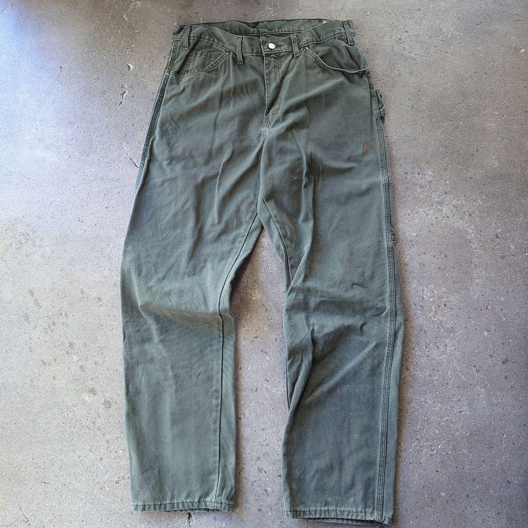 dickies work pantsディッキーズ　海外使用　キャンバス　ワークパンツ　ダメージ　ボロ　W34