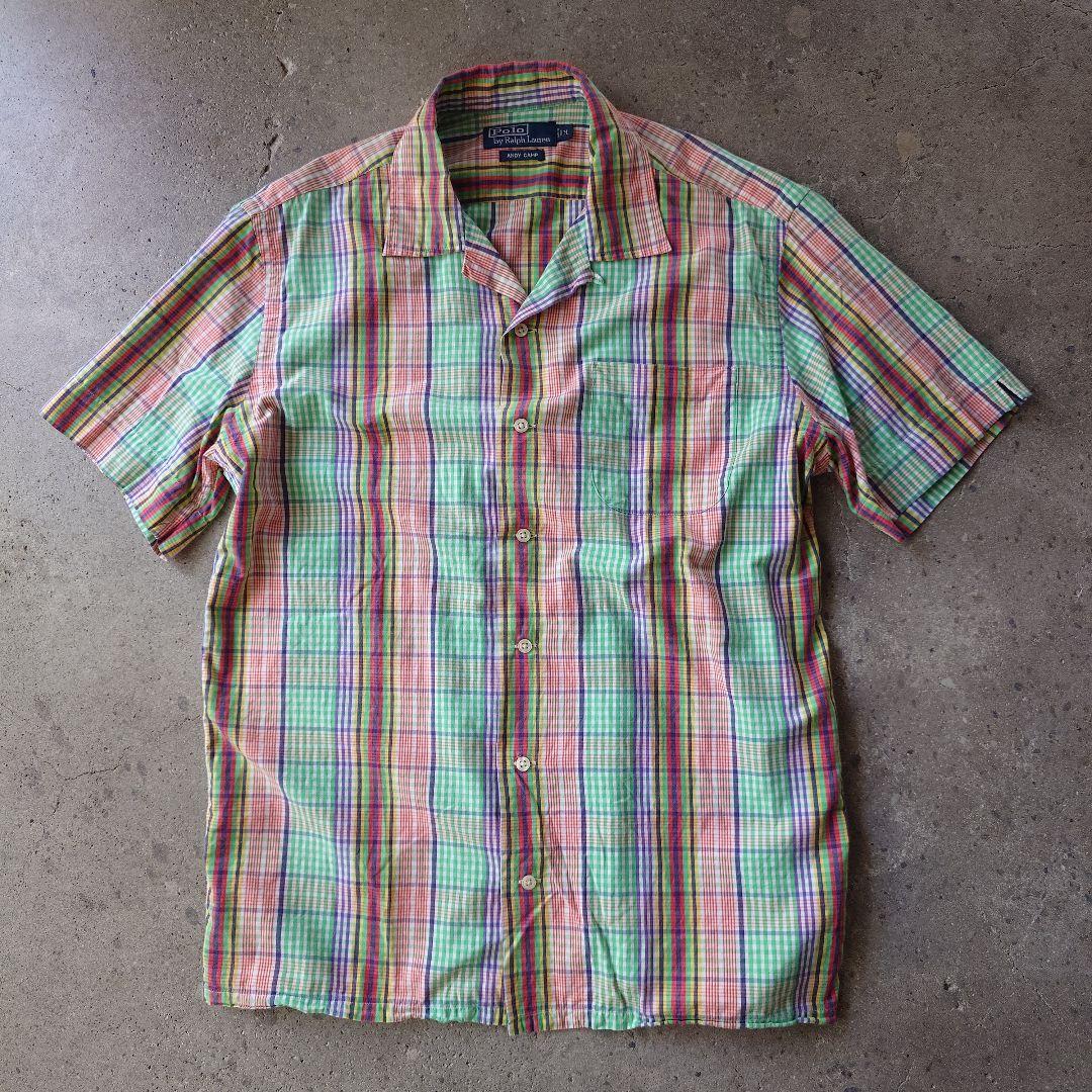 90s POLORALPHALUREN Andy camp open collar shirts M