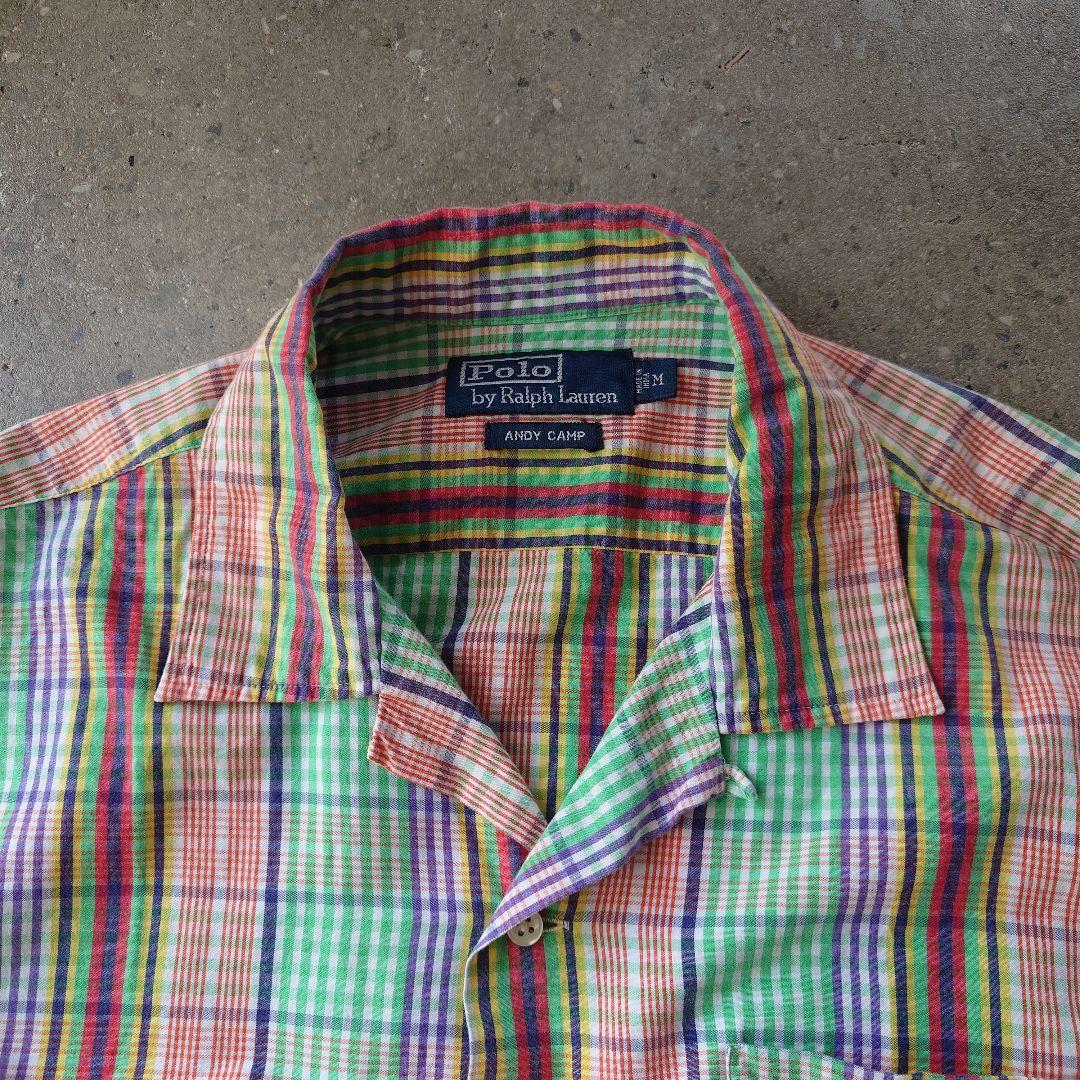 90s POLORALPHALUREN Andy camp open collar shirts M