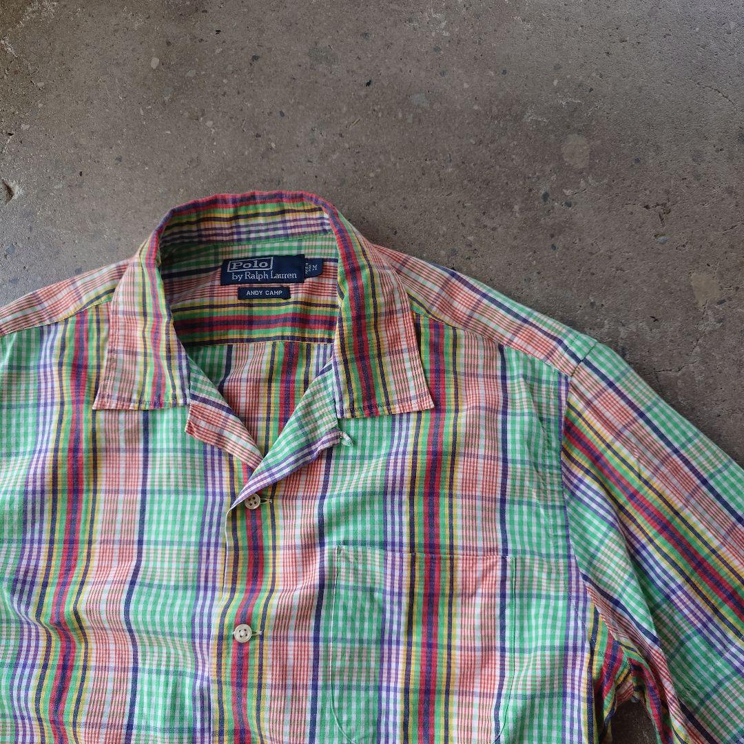 90s POLORALPHALUREN Andy camp open collar shirts M