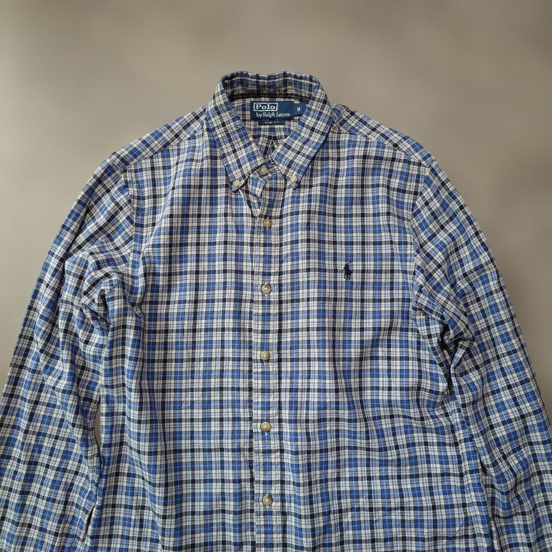 poloralphlauren SLIM check shirts M