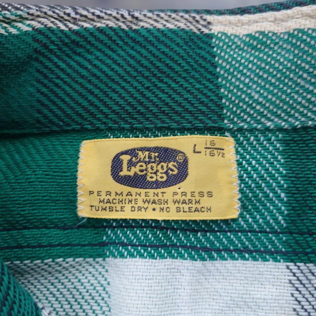 70s Mr. Leggs block check flannel shirts L