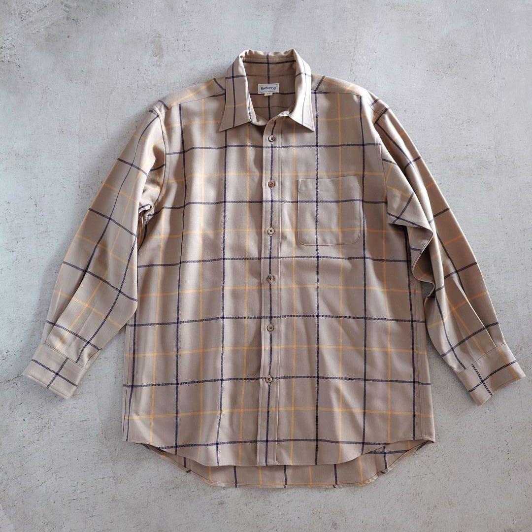 BURBERRYS wool check shirts L バーバリーズ チェックシャツL　ウール