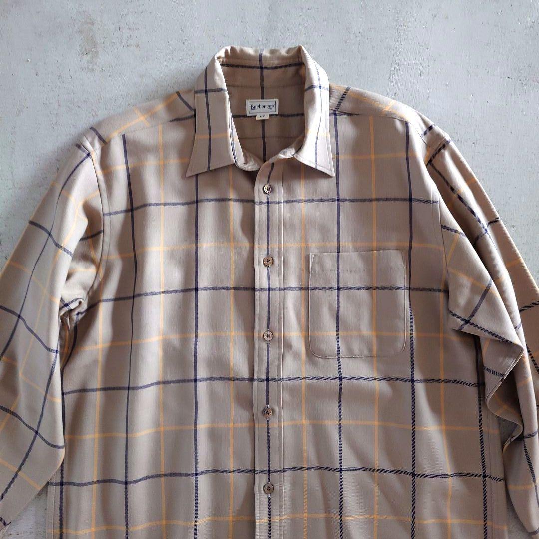BURBERRYS wool check shirts L バーバリーズ チェックシャツL　ウール