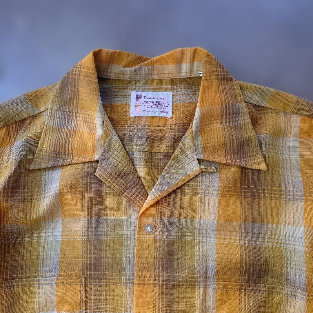 60s towncraft open collar shirts M