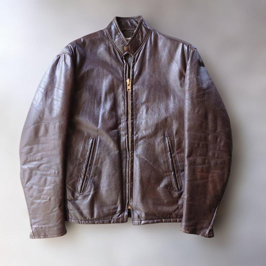 60s single riders leather jacket M~L