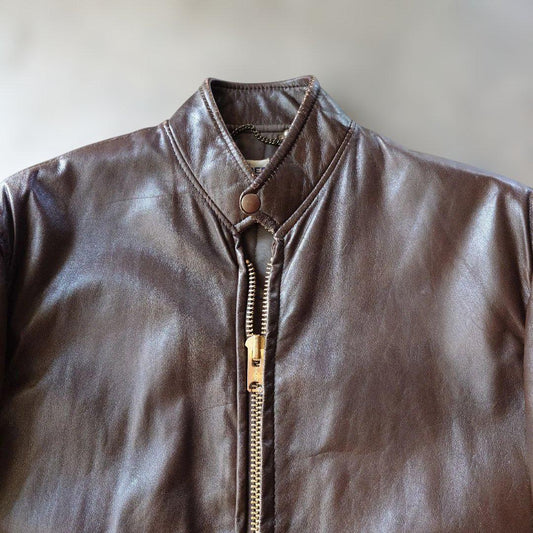 60s single riders leather jacket M~L