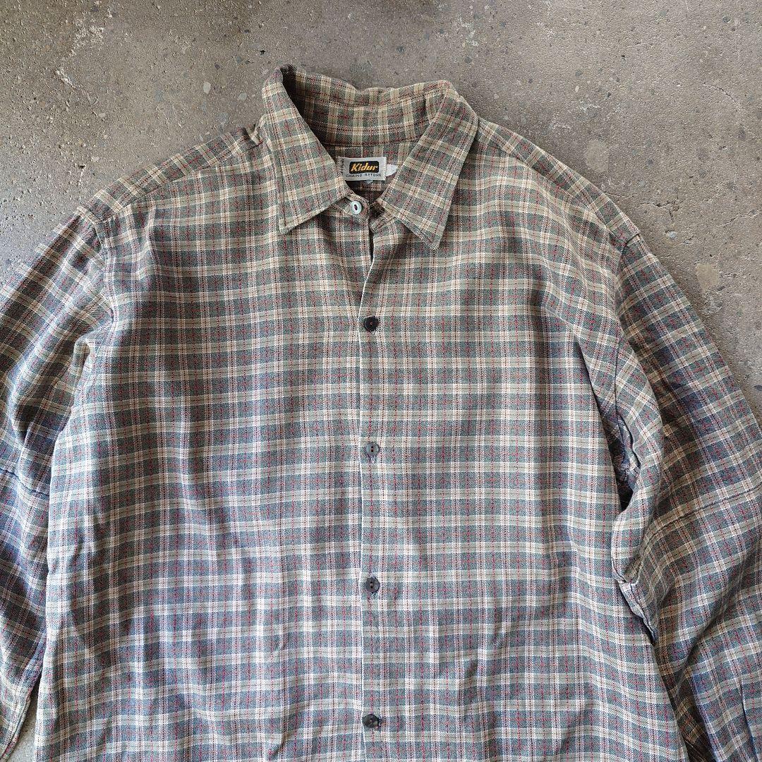 euro granpa work shirts Lユーズド　ユーロ　グランパ　ネルシャツ