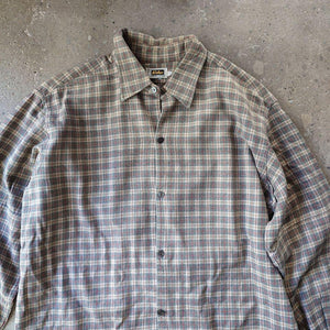 euro granpa work shirts Lユーズド　ユーロ　グランパ　ネルシャツ