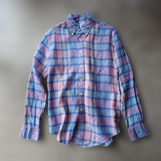 BROOKSBROTHERS Linen check shirts M