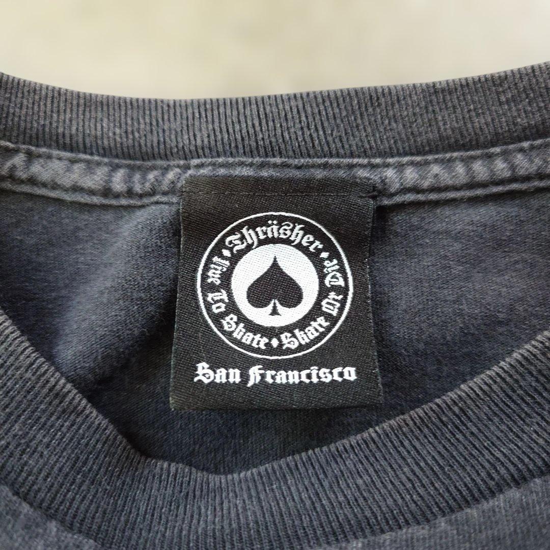 THRASHER fire logo long sleeve tee M