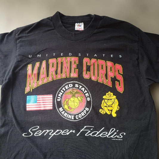 90s　US MARINE CORP tee M