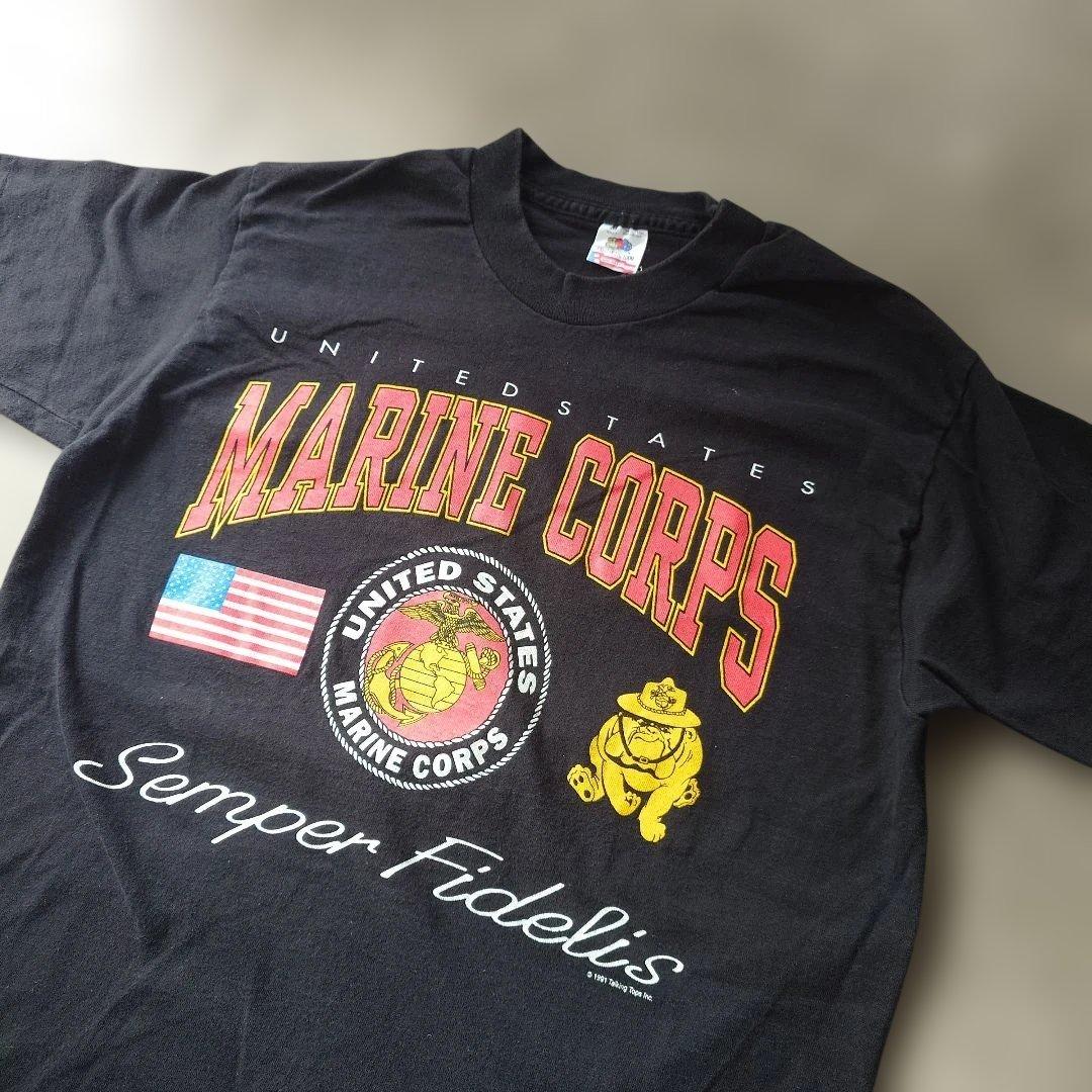 90s　US MARINE CORP tee M