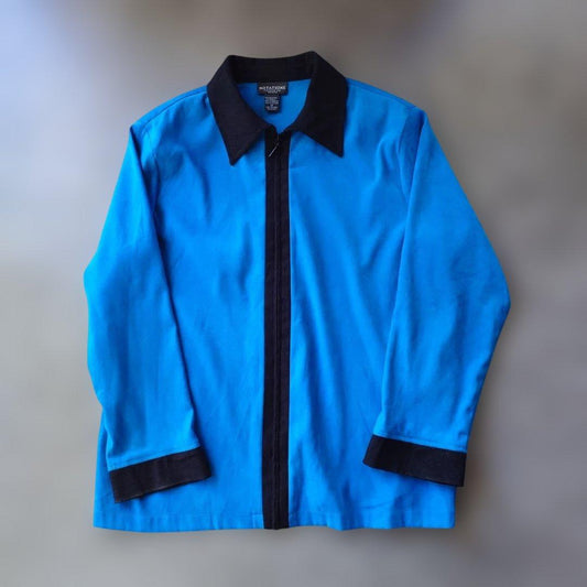 used  NOTATIONS 2 tone zip up women shirts