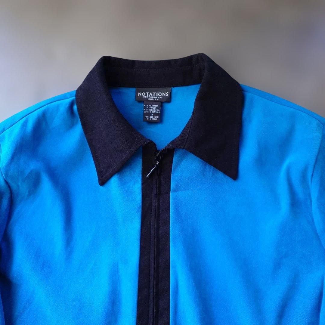 used  NOTATIONS 2 tone zip up women shirts