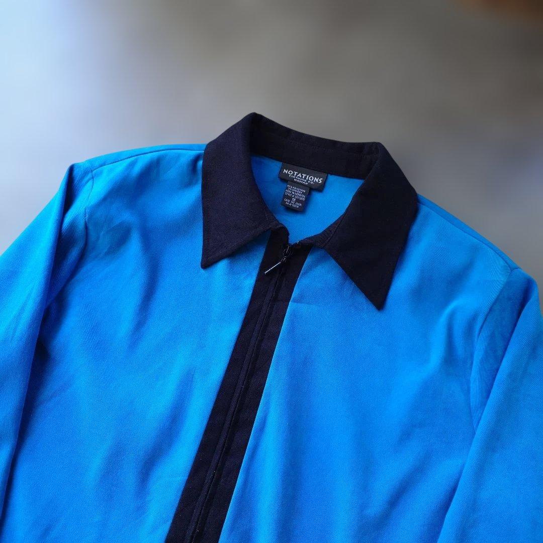 used  NOTATIONS 2 tone zip up women shirts