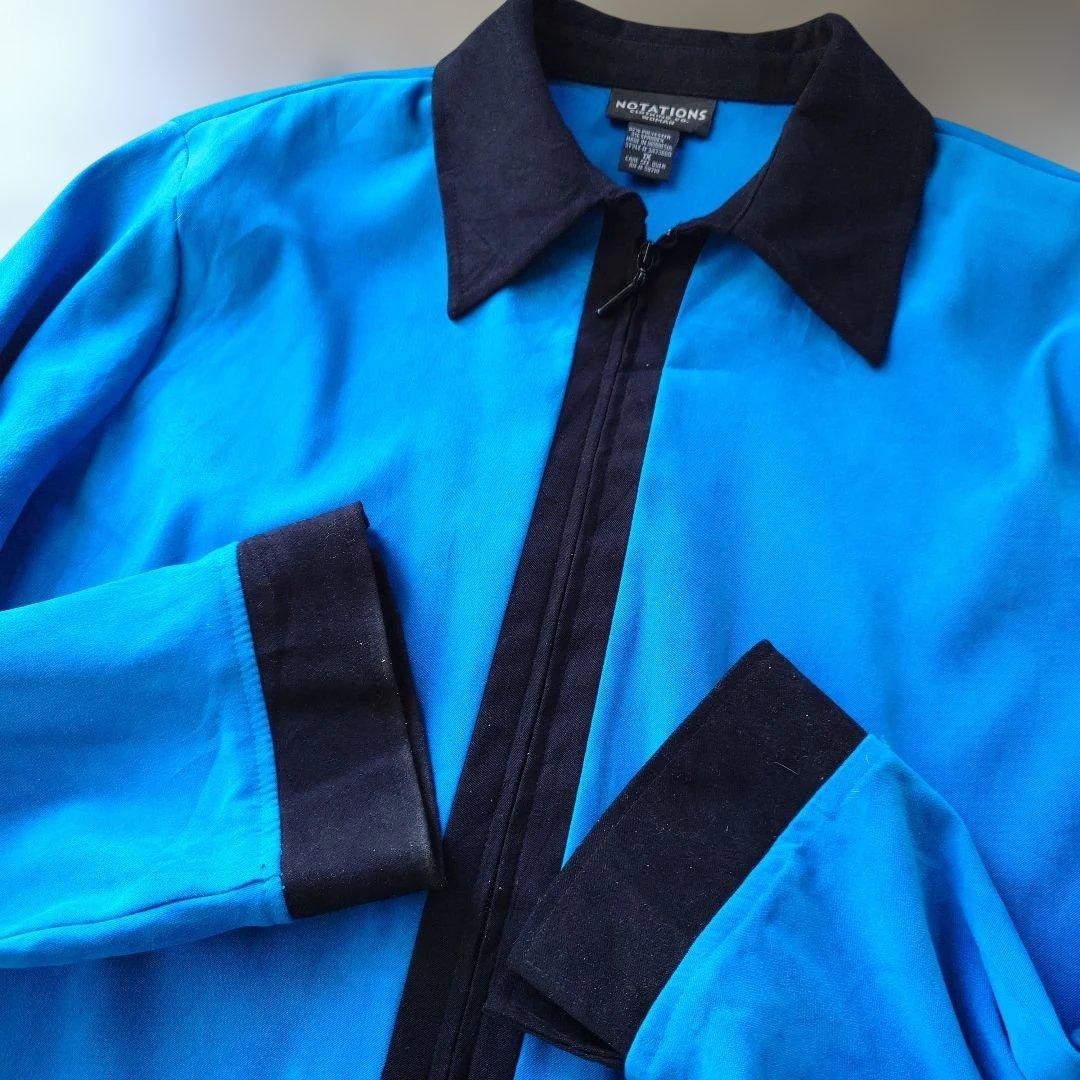 used  NOTATIONS 2 tone zip up women shirts