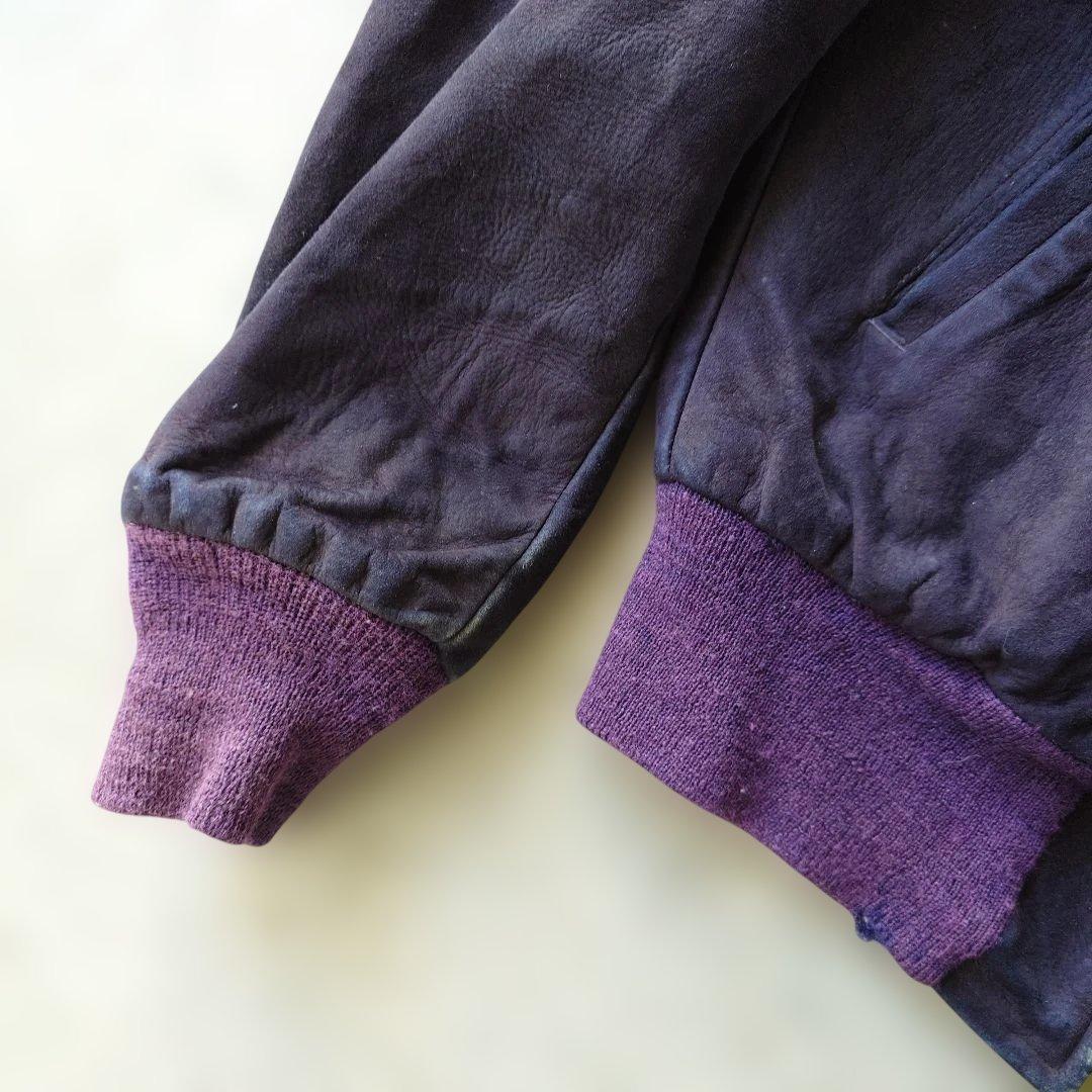 60s　NUBUK leather zip jacket M~L