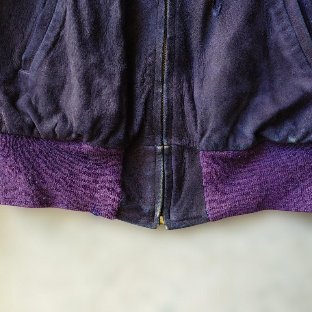 60s　NUBUK leather zip jacket M~L