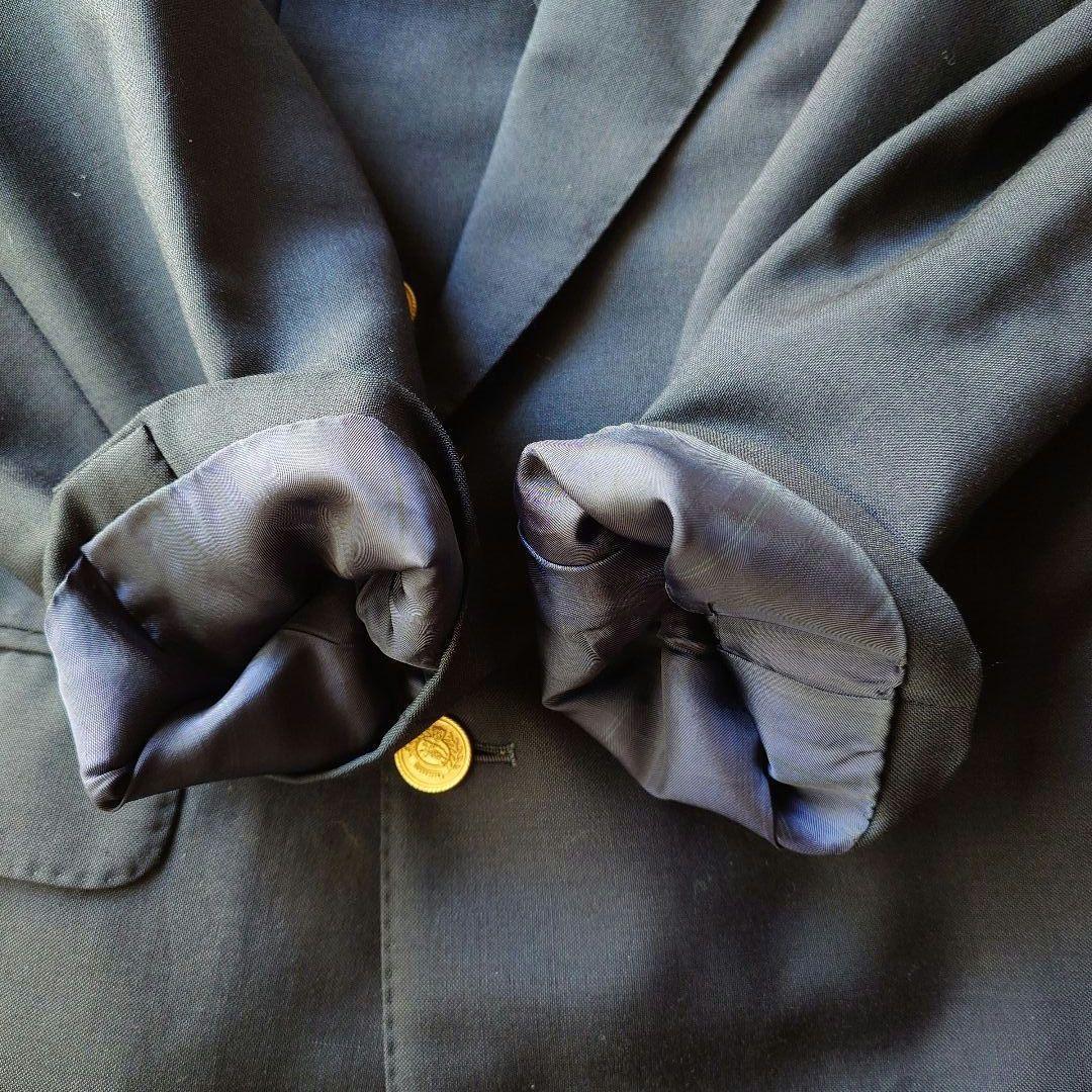 BURBERRY navy w jacket 紺ブレ　金ボタン　ダブルジャケット　ピークド　L