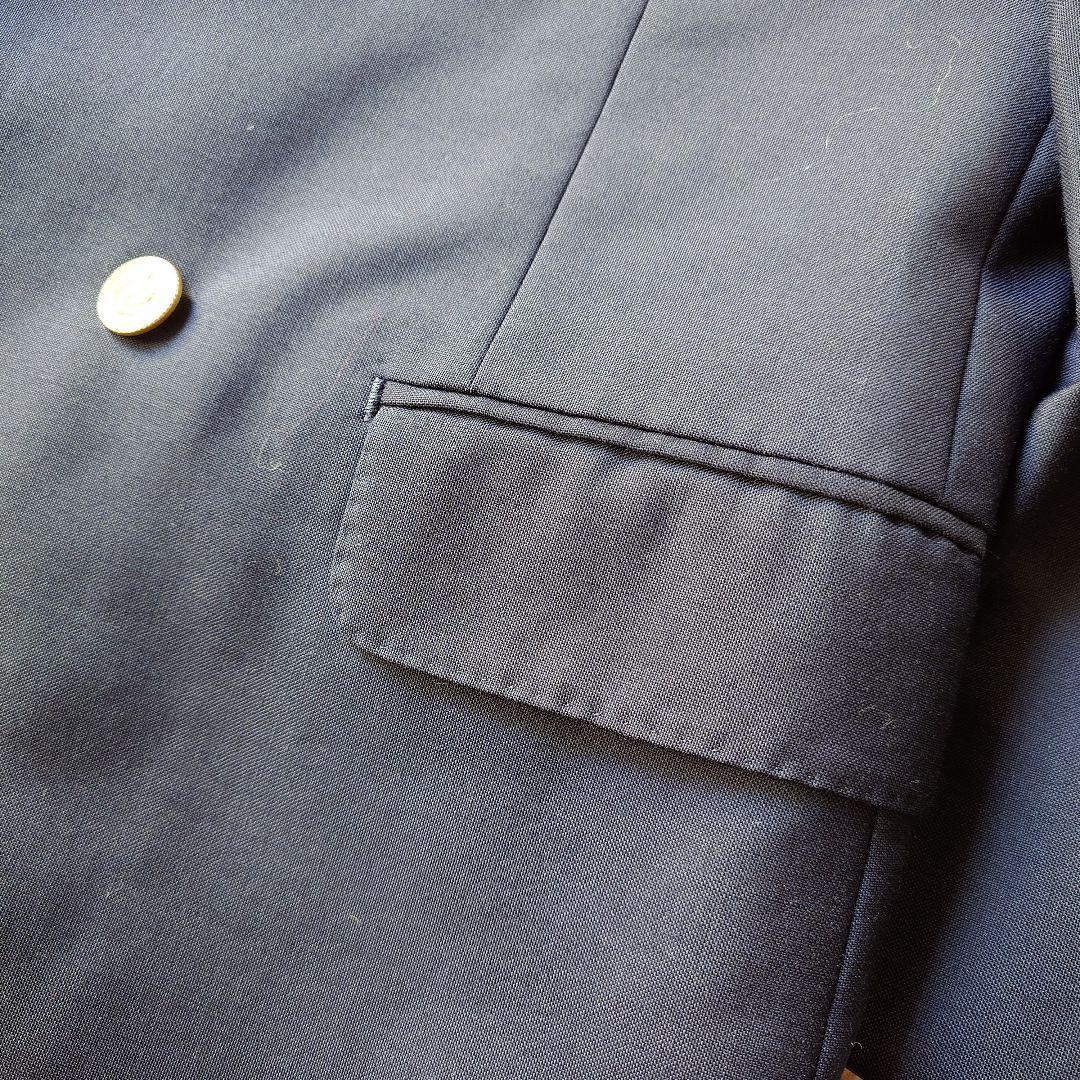 BURBERRY navy w jacket 紺ブレ　金ボタン　ダブルジャケット　ピークド　L