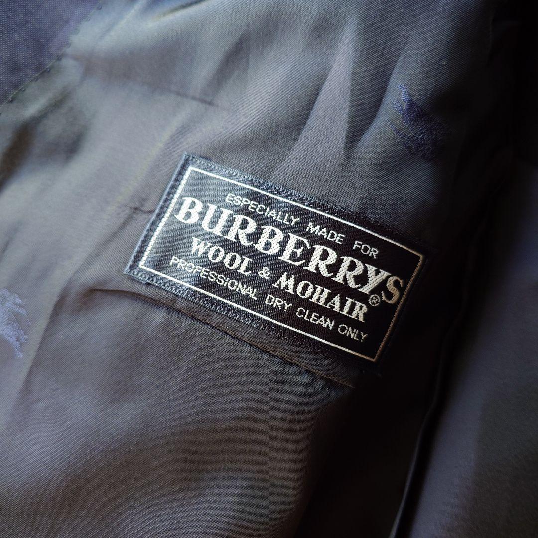 BURBERRY navy w jacket 紺ブレ　金ボタン　ダブルジャケット　ピークド　L