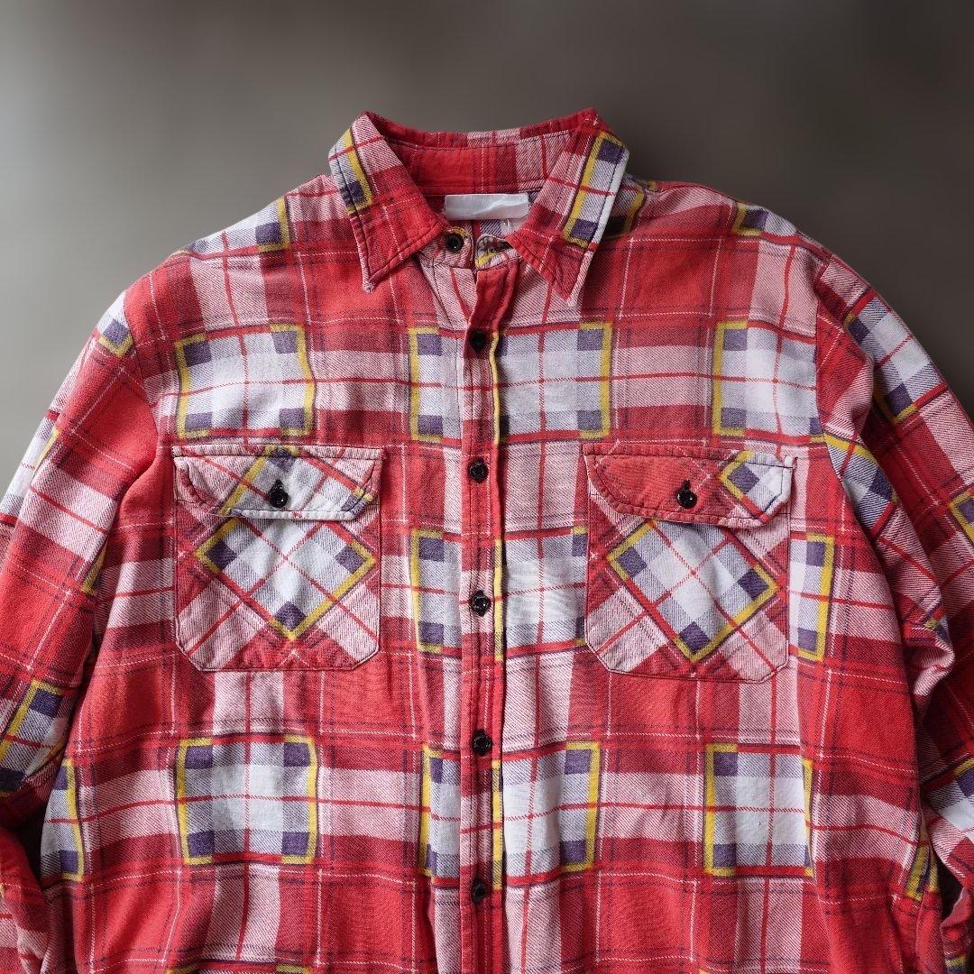 old print flannel shirts M