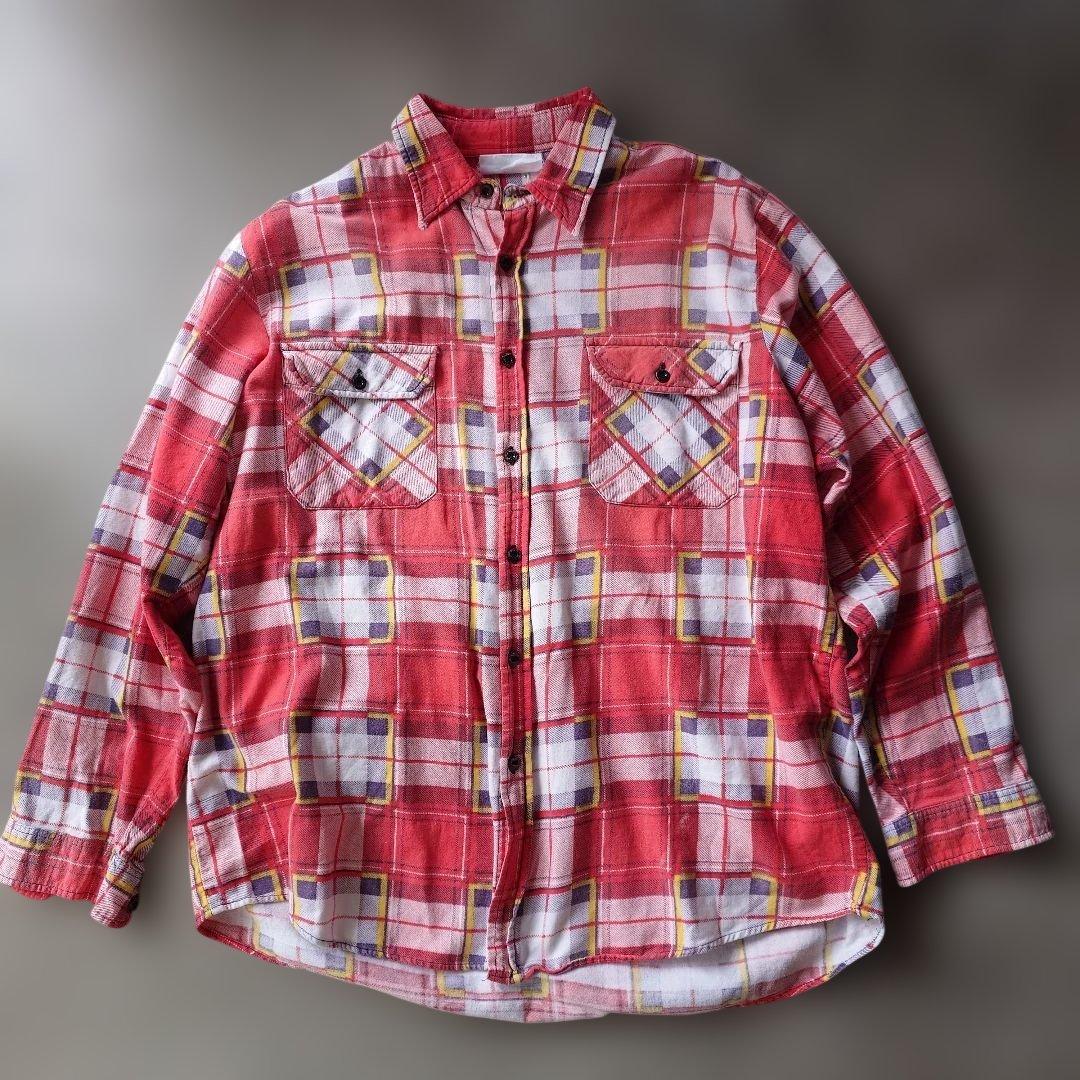 old print flannel shirts M