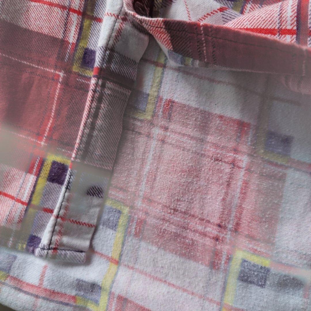 old print flannel shirts M