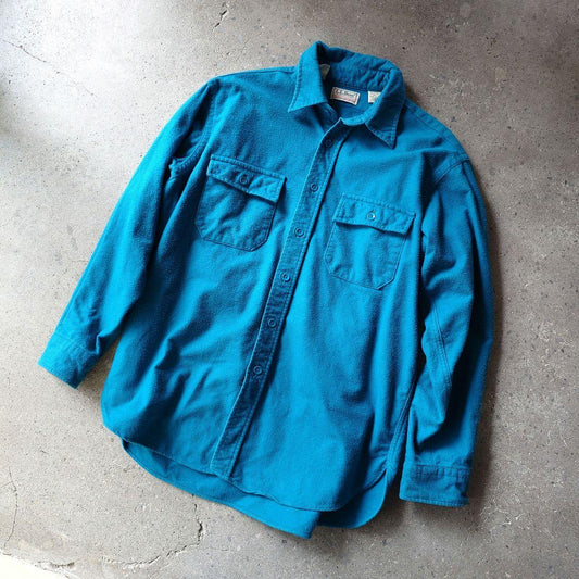 80’s　LLBEAN cotton shamore shirts 16H 80年代　LLbean コットンシャモア　ネルシャツ　エルエルビーン　アメリカ製