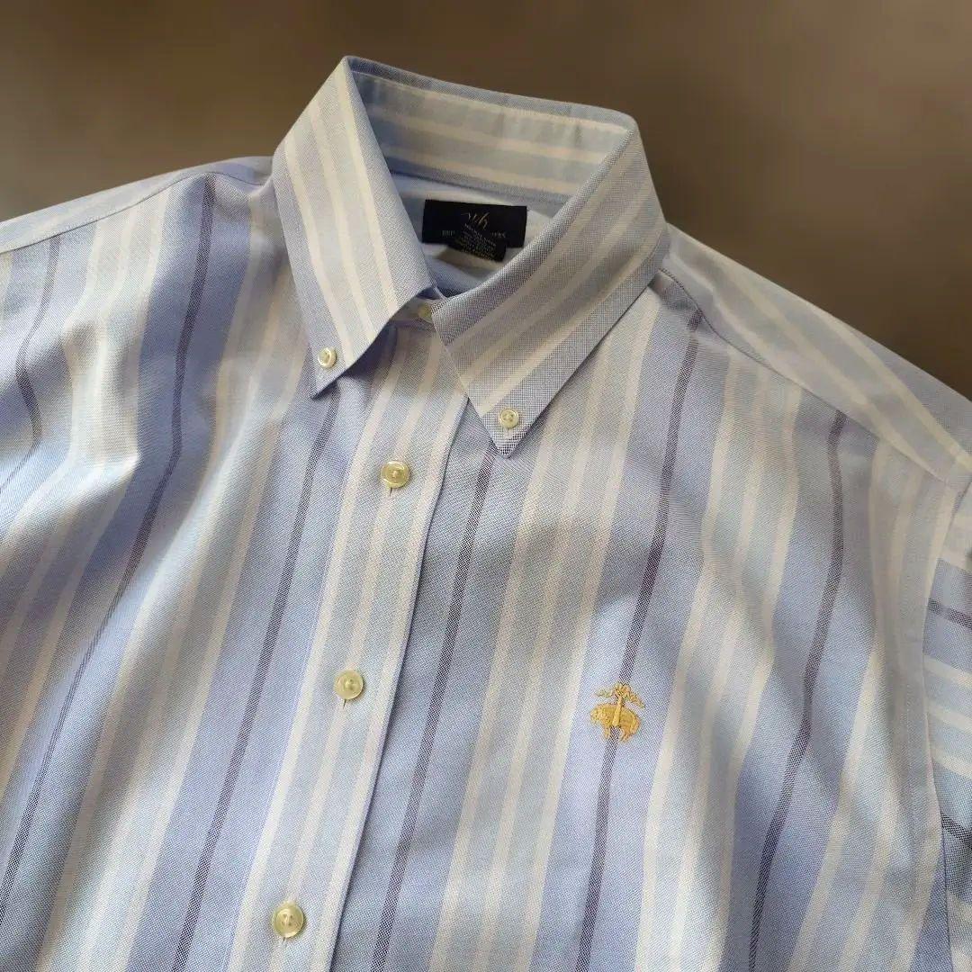 346 Brooksbrothers stripw shirts M