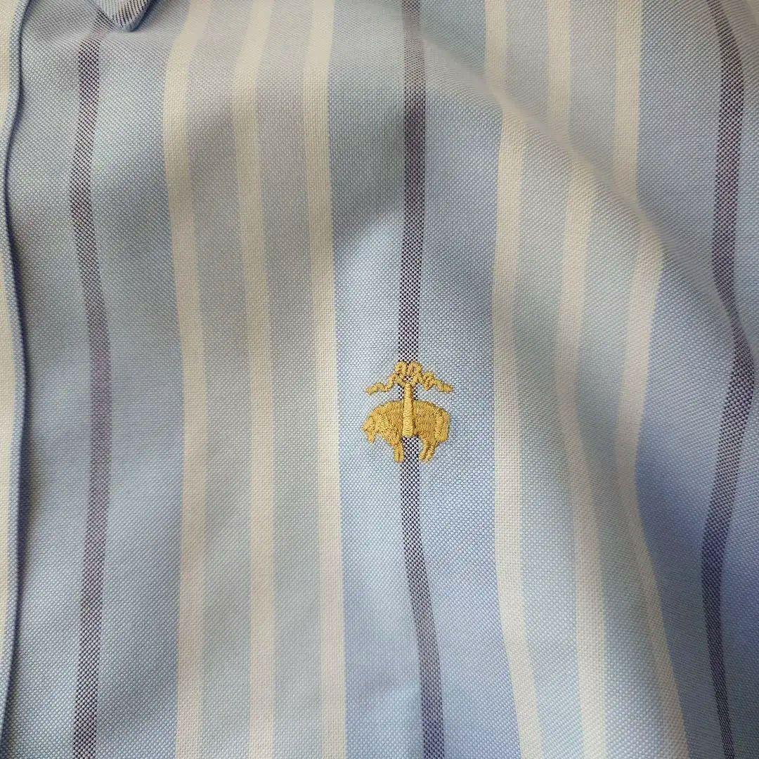346 Brooksbrothers stripw shirts M