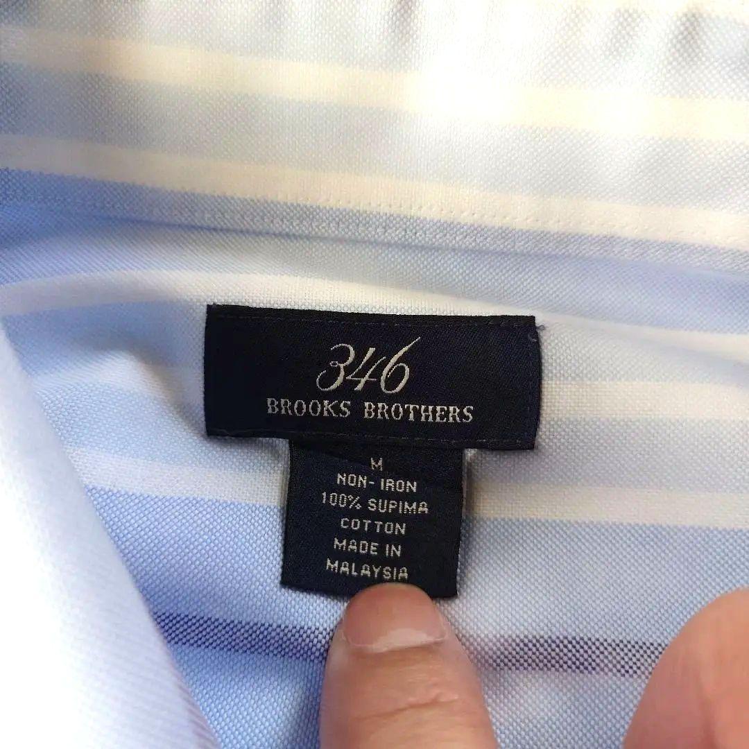 346 Brooksbrothers stripw shirts M